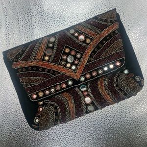 ZARA Bead Detailed & Velvet Crossbody/Clutch
